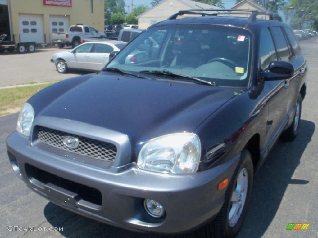 2004 Santa Fe GLS 4WD - Moonlit Blue / Gray photo #1