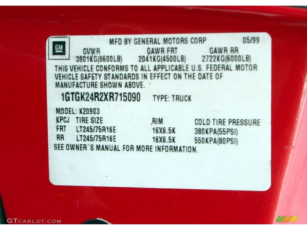 1999 Sierra 2500 SL Regular Cab 4x4 - Fire Red / Graphite photo #19