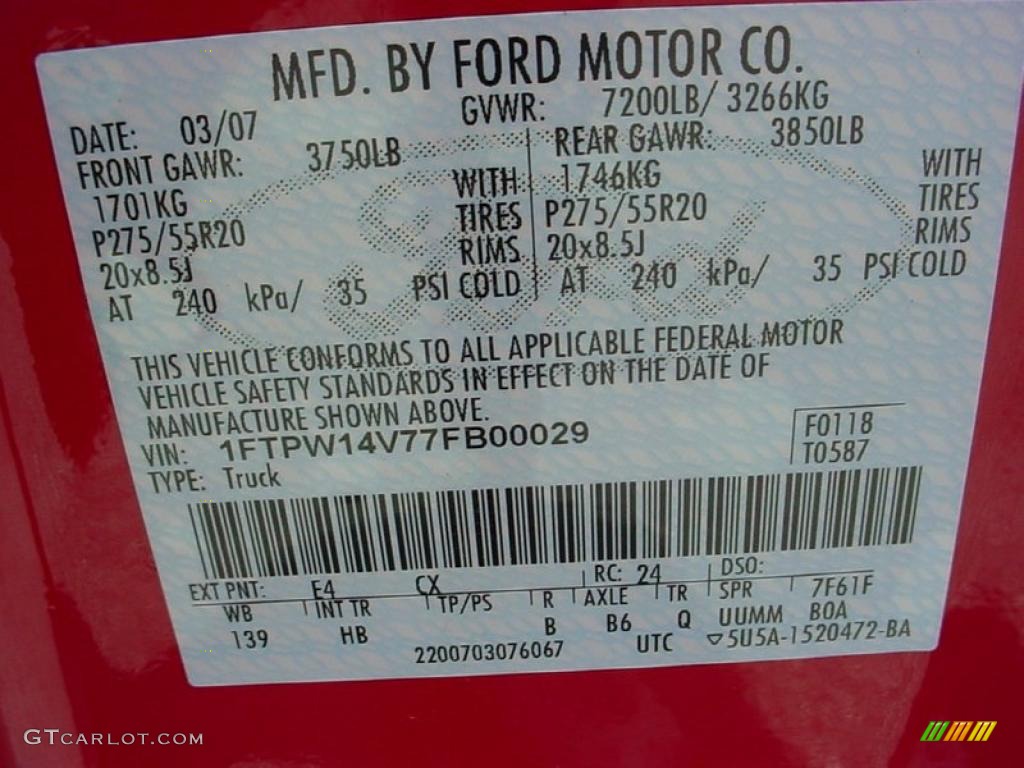 2007 F150 FX4 SuperCrew 4x4 - Bright Red / Black photo #33