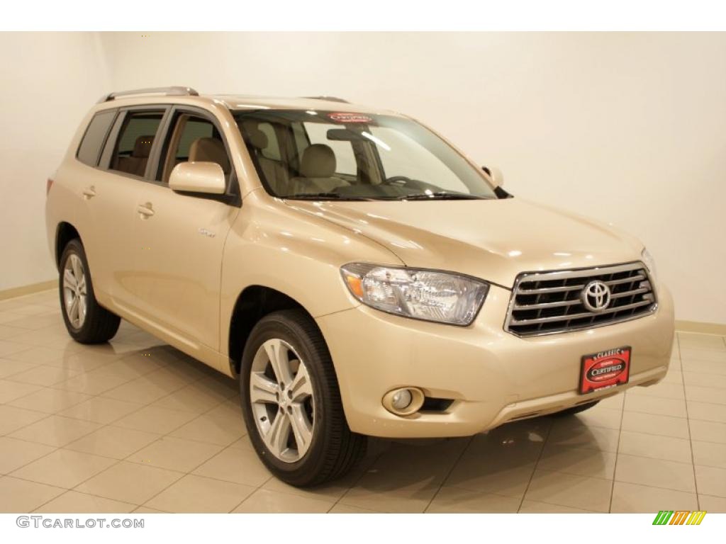 2008 Highlander Sport 4WD - Sandy Beach Metallic / Sand Beige photo #1