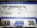 2003 Hyundai Tiburon GT V6 Window Sticker