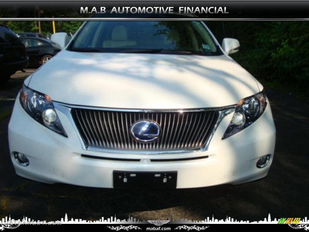 2010 RX 450h AWD Hybrid - Starfire White Pearl / Parchment/Brown Walnut photo #1