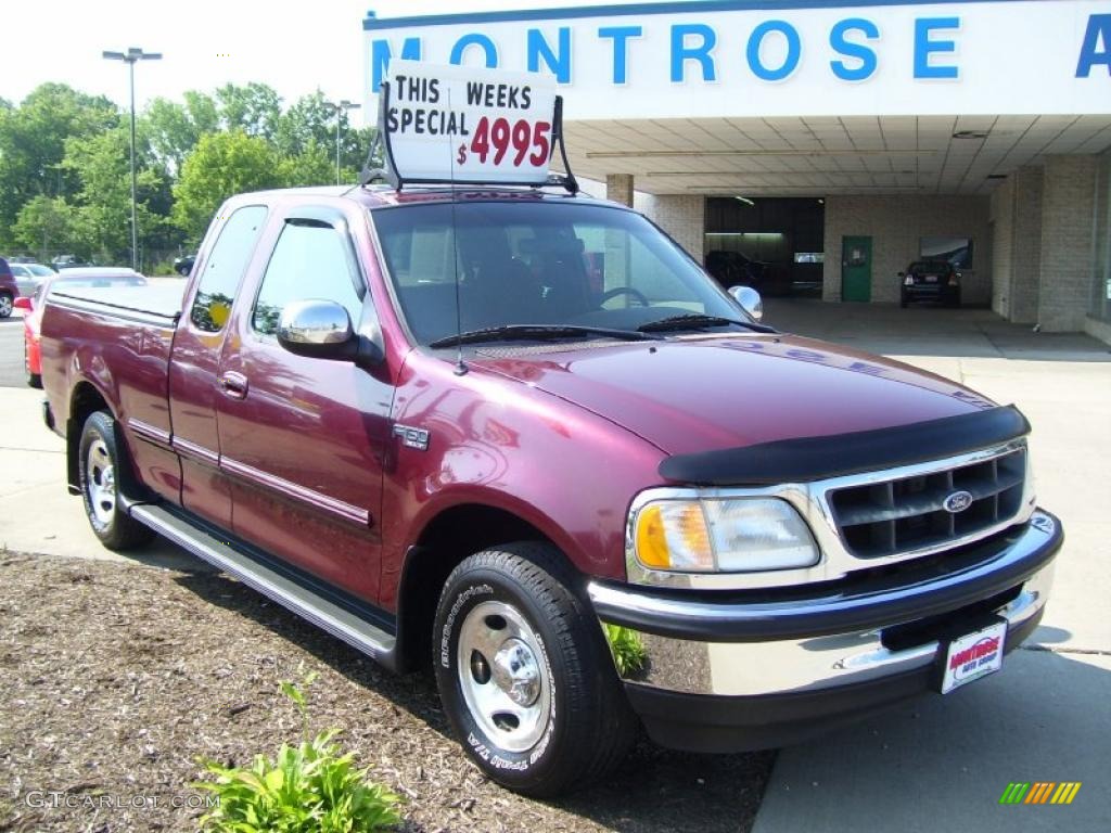 1998 F150 XLT SuperCab - Dark Toreador Red Metallic / Cardovan photo #2