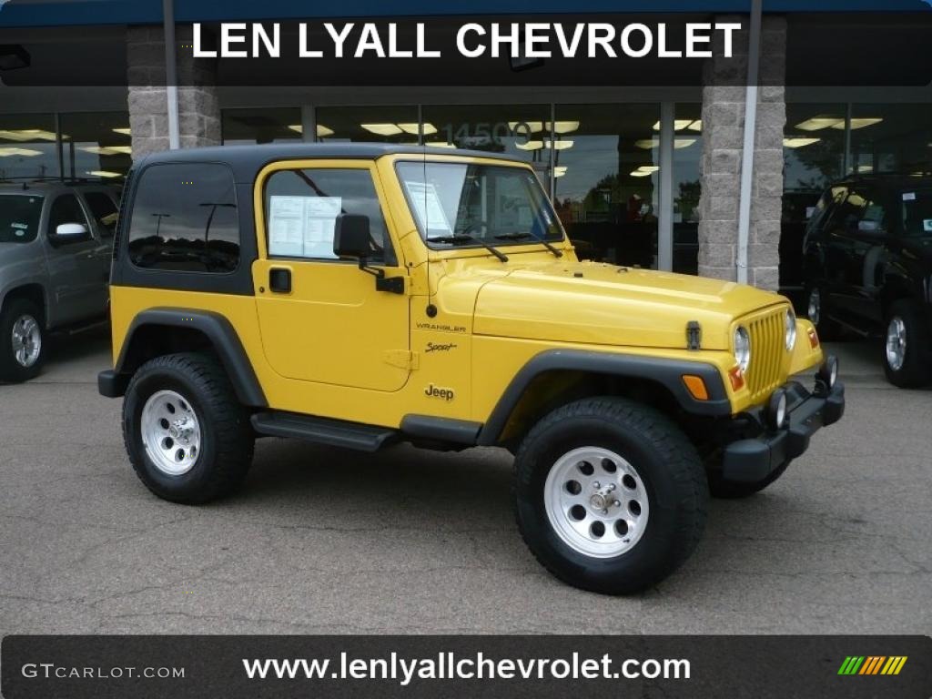 2002 Wrangler Sport 4x4 - Solar Yellow / Agate Black photo #1