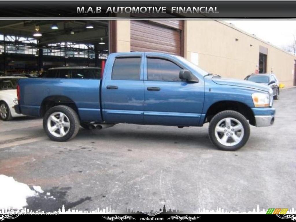 2006 Ram 1500 SLT Quad Cab 4x4 - Atlantic Blue Pearl / Medium Slate Gray photo #7