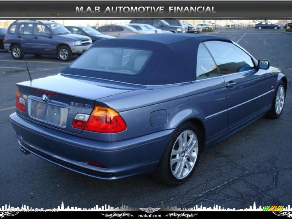 2002 3 Series 330i Convertible - Steel Blue Metallic / Grey photo #3