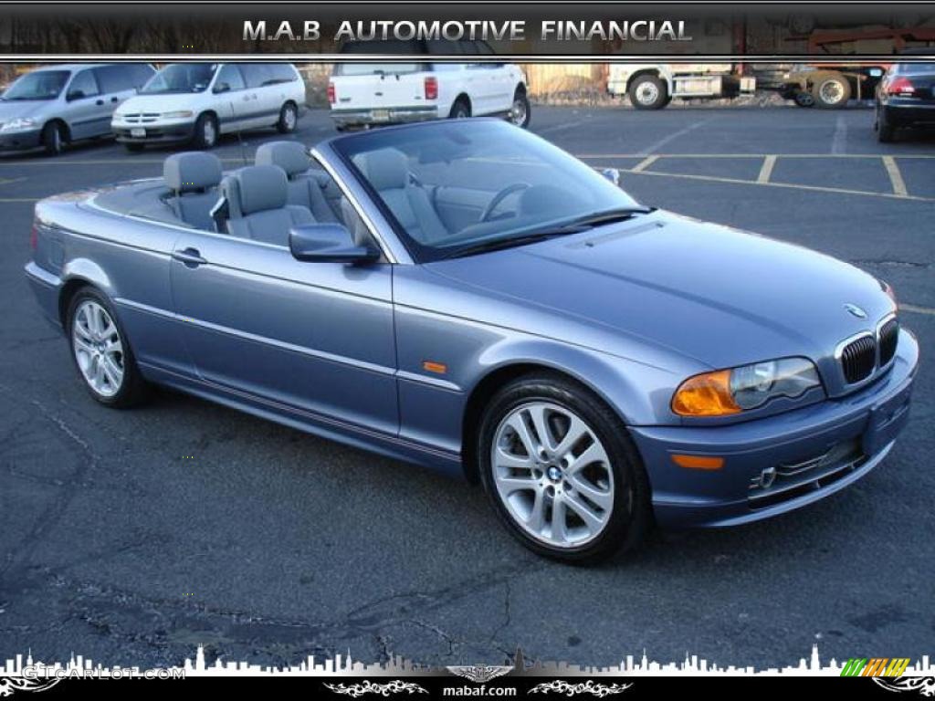 2002 3 Series 330i Convertible - Steel Blue Metallic / Grey photo #5