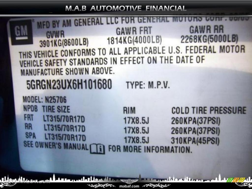 2006 H2 SUV - Black / Ebony photo #26