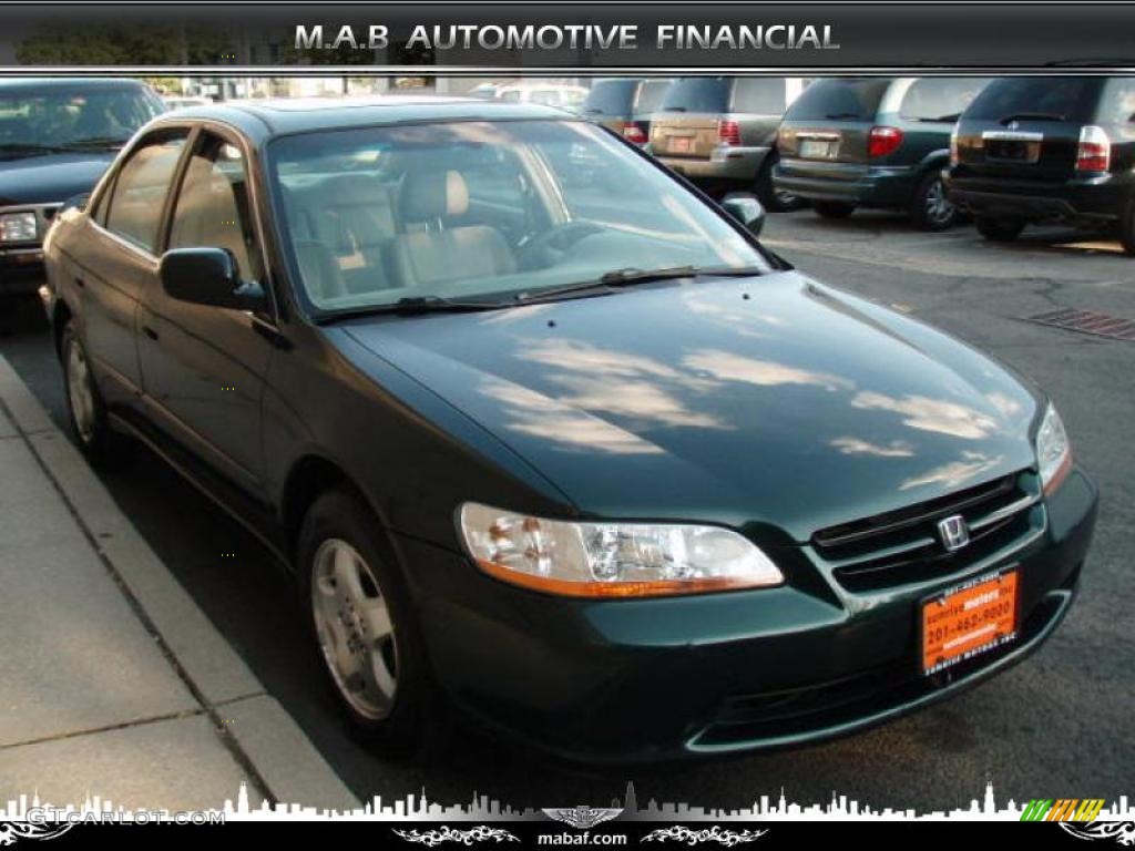1999 Accord EX V6 Sedan - Dark Emerald Pearl / Ivory photo #2