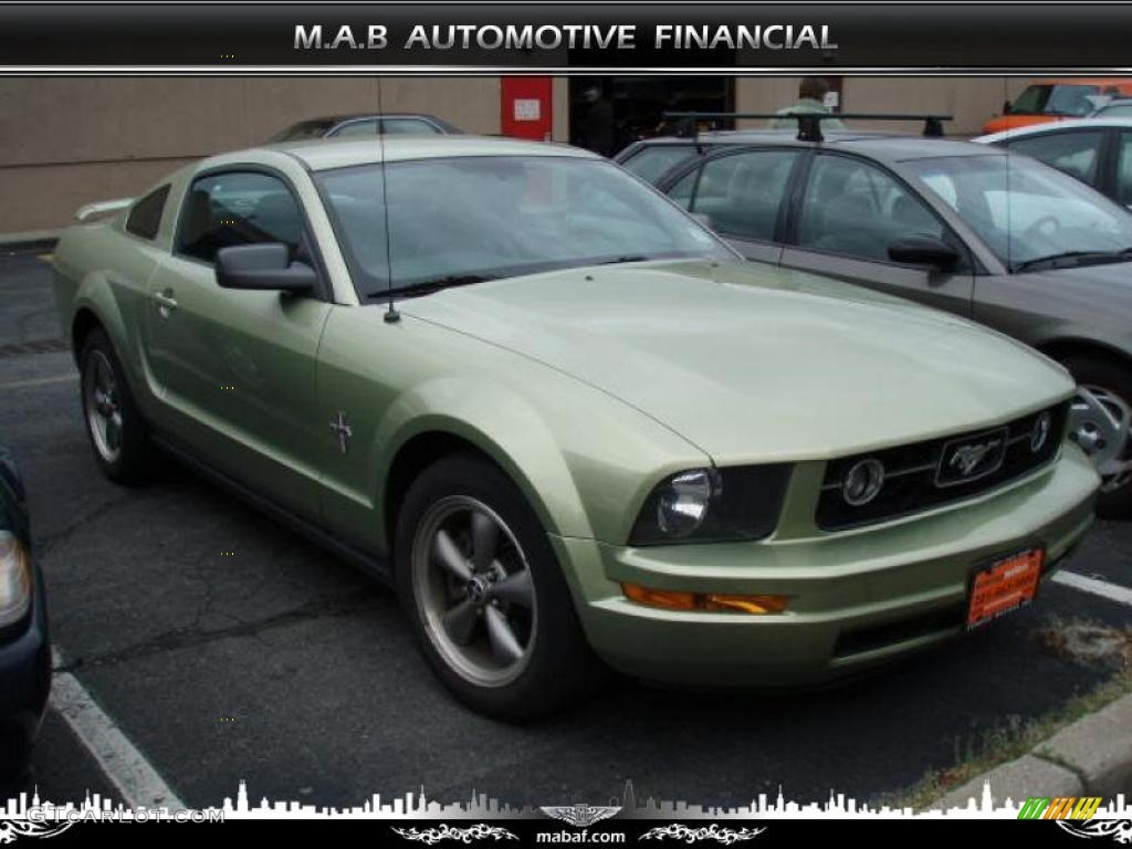 2006 Mustang V6 Premium Coupe - Legend Lime Metallic / Dark Charcoal photo #2