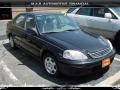 1999 Flamenco Black Pearl Honda Civic LX Sedan  photo #2