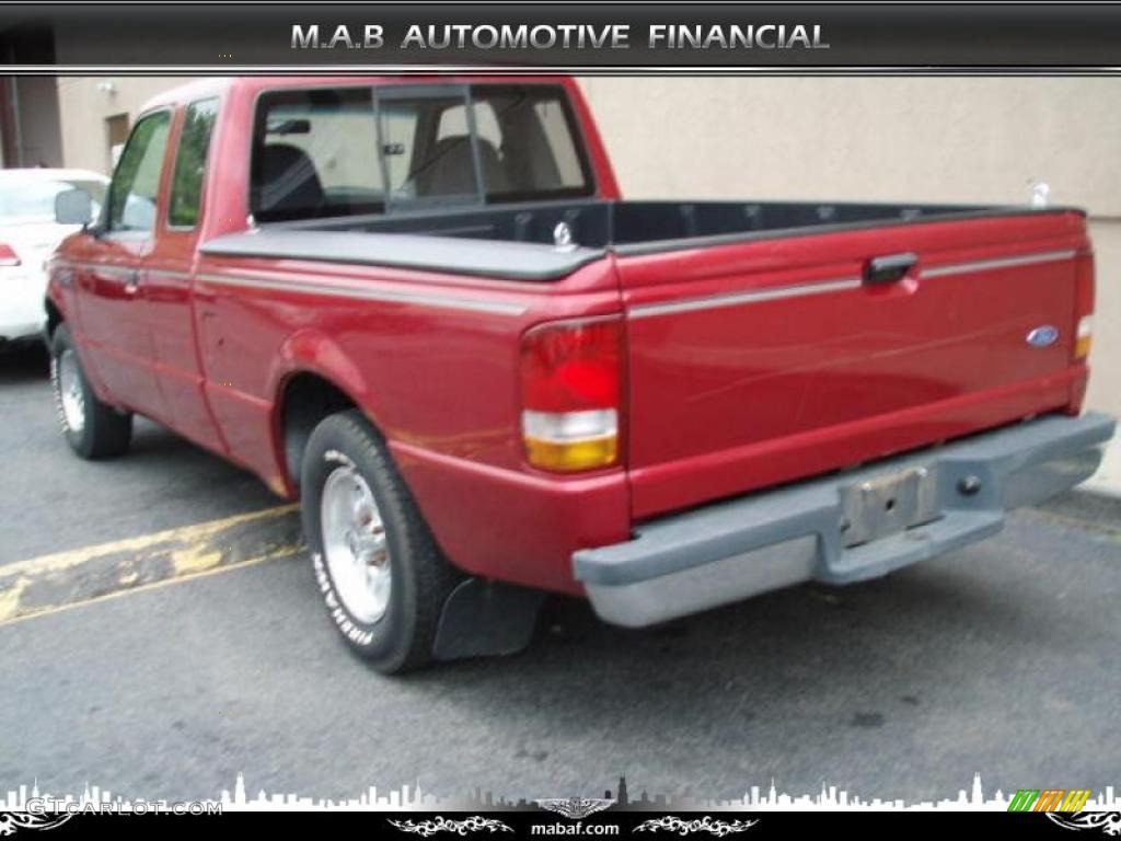 1993 Ranger XLT Extended Cab - Electric Red Metallic / Grey photo #3