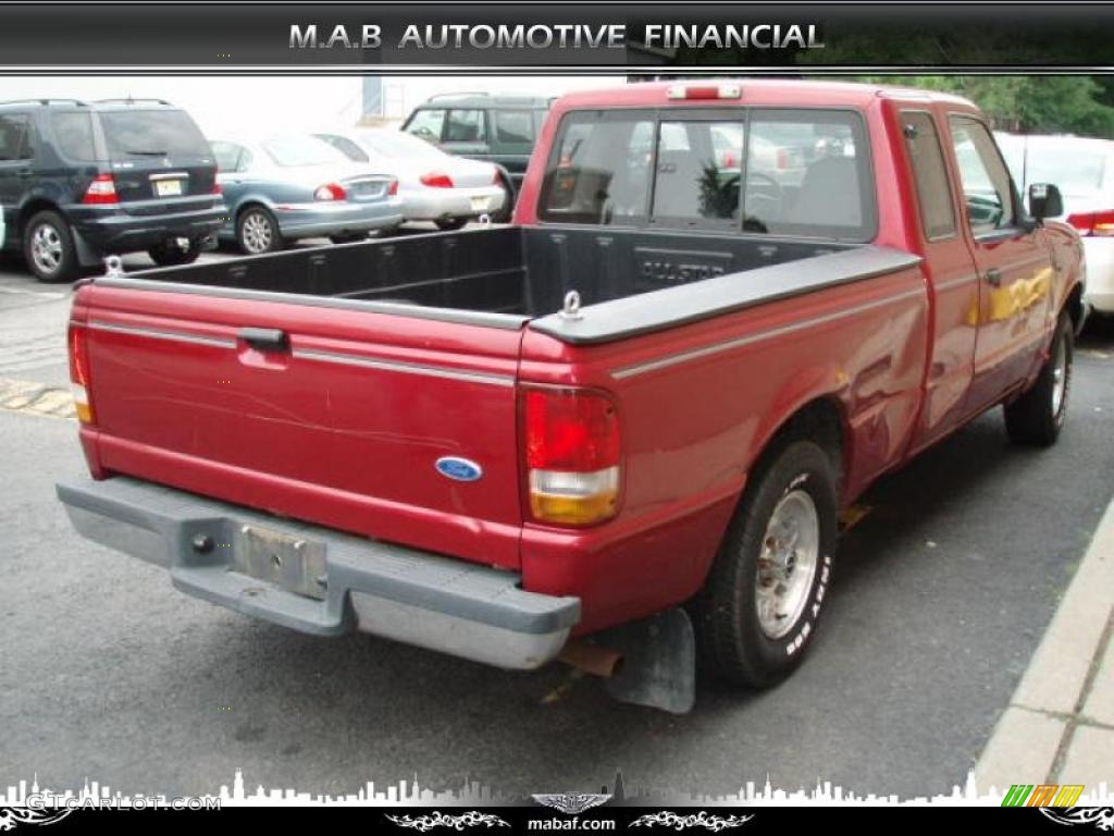 1993 Ranger XLT Extended Cab - Electric Red Metallic / Grey photo #5
