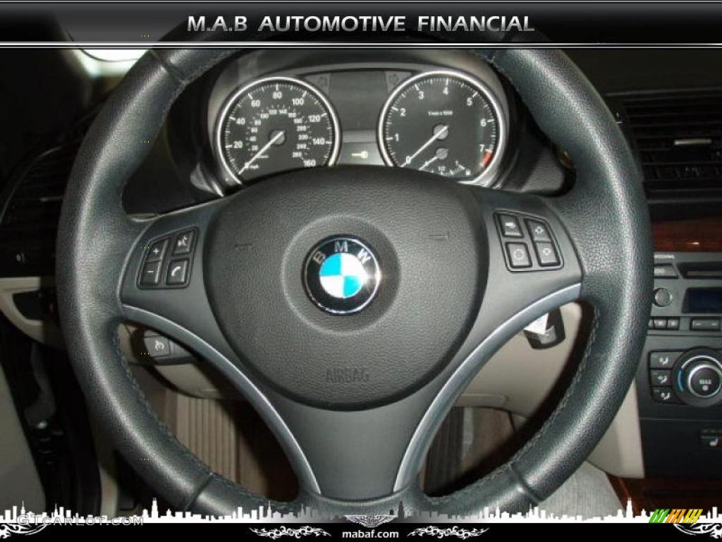 2008 1 Series 128i Convertible - Jet Black / Taupe photo #10