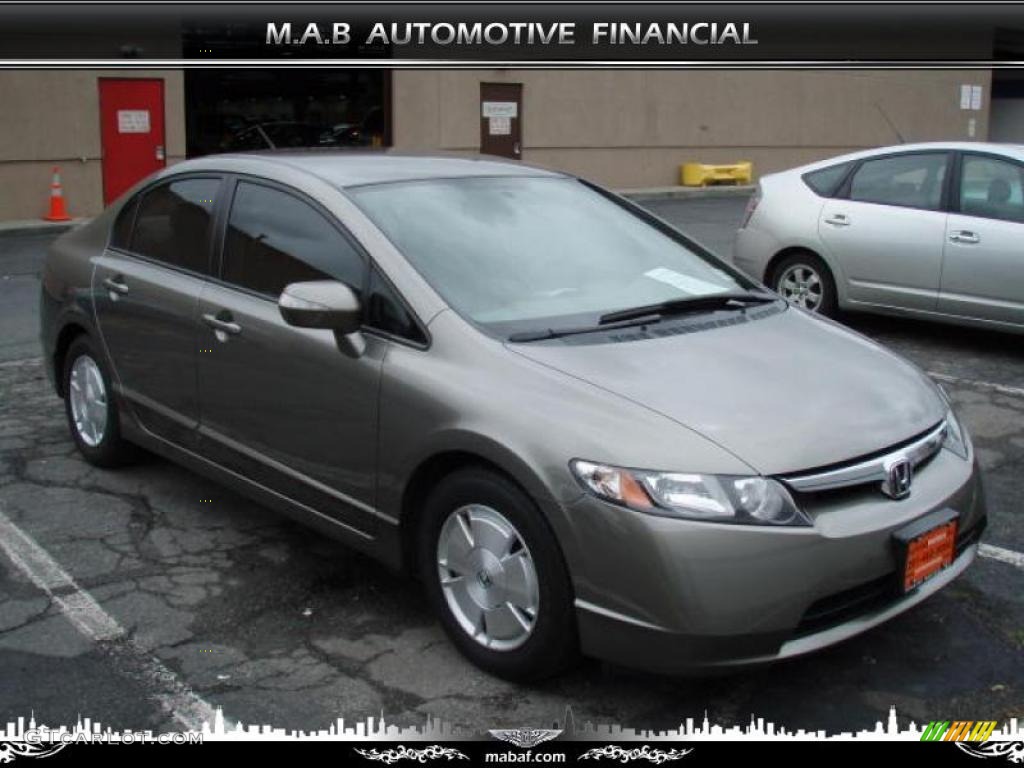 2006 Civic Hybrid Sedan - Galaxy Gray Metallic / Ivory photo #2