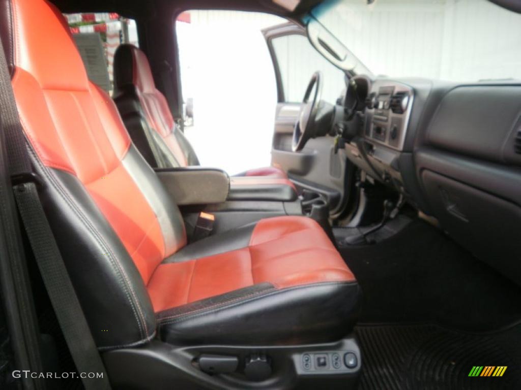 2007 F250 Super Duty Lariat Outlaw Crew Cab 4x4 - Black / Black/Red Leather photo #13