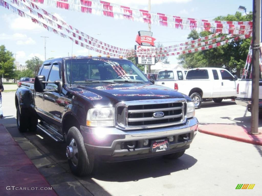 2002 F350 Super Duty XLT Crew Cab 4x4 Dually - Black / Medium Flint photo #3