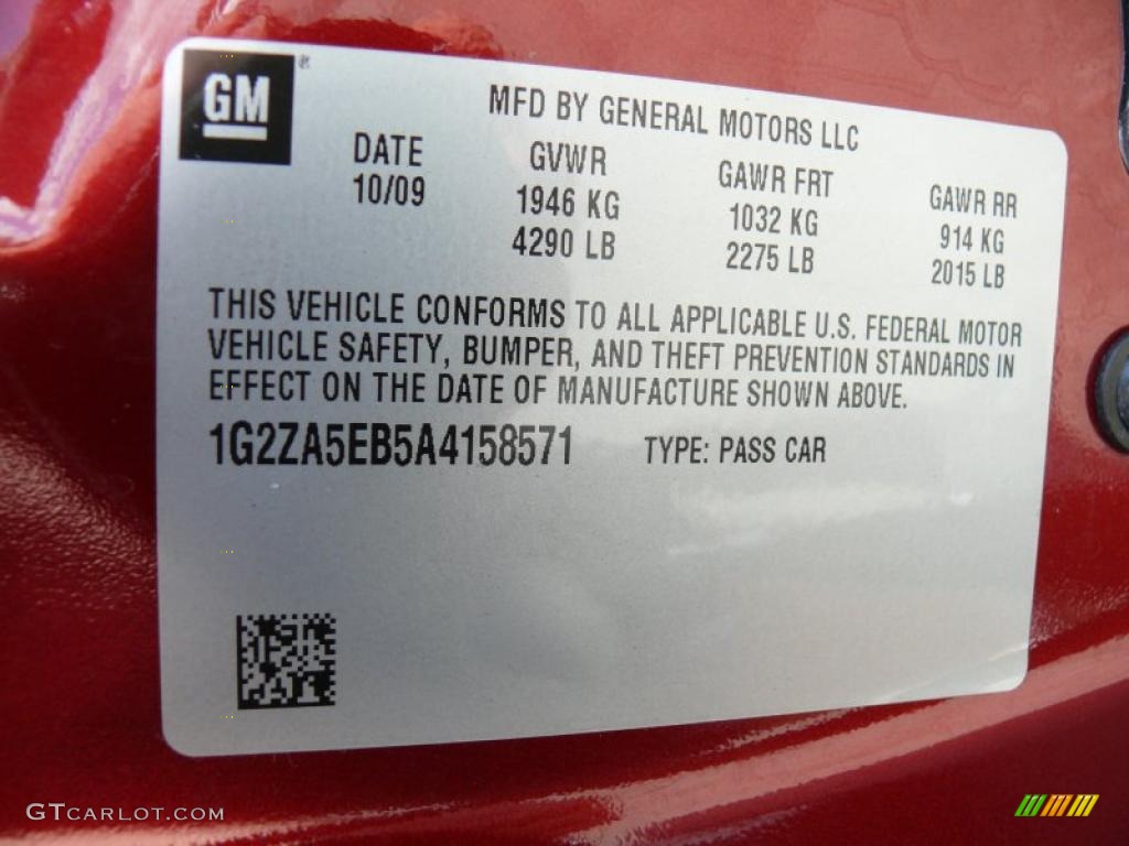 2010 G6 Sedan - Performance Red Metallic / Light Titanium photo #15