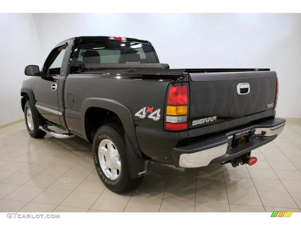 2005 Sierra 1500 SLE Regular Cab 4x4 - Onyx Black / Dark Pewter photo #5