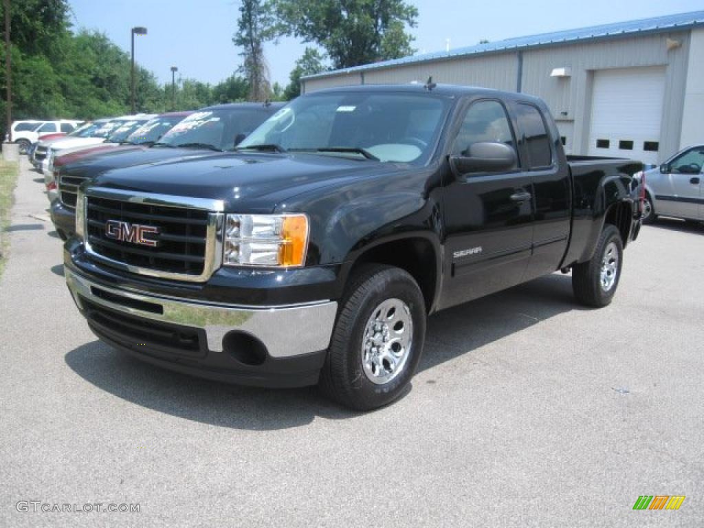 2010 Sierra 1500 SL Extended Cab 4x4 - Onyx Black / Dark Titanium photo #1