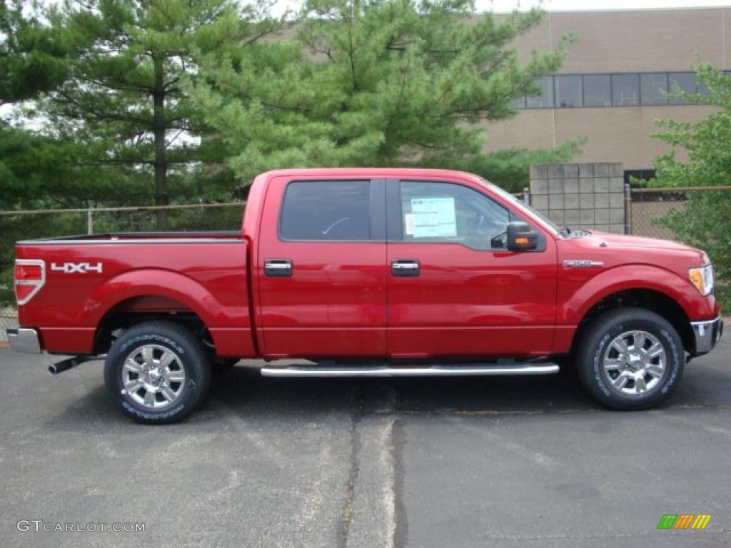 2010 F150 XLT SuperCrew 4x4 - Red Candy Metallic / Medium Stone photo #2