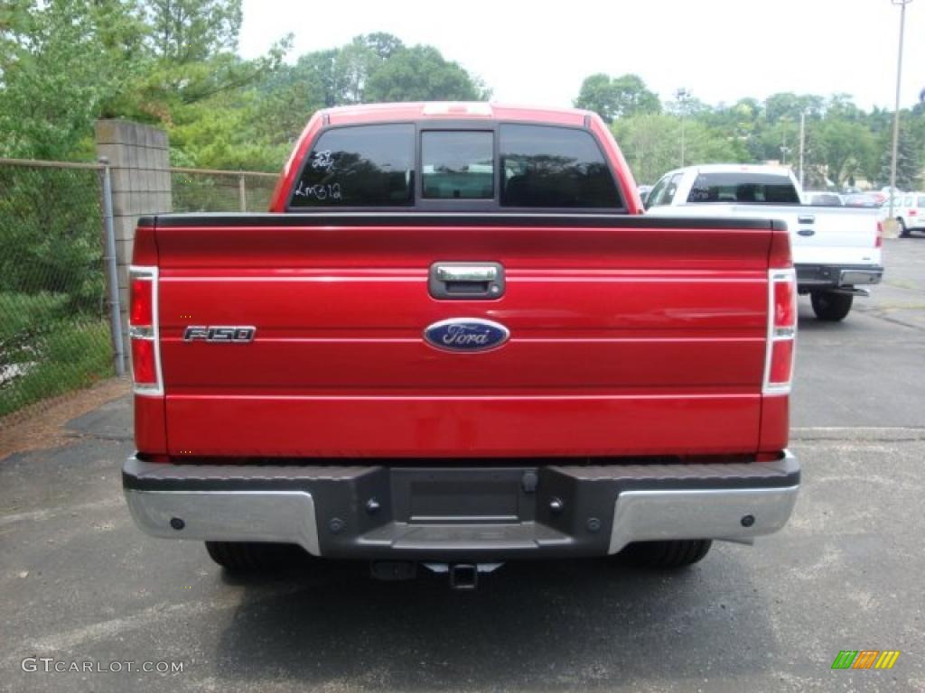 2010 F150 XLT SuperCrew 4x4 - Red Candy Metallic / Medium Stone photo #4