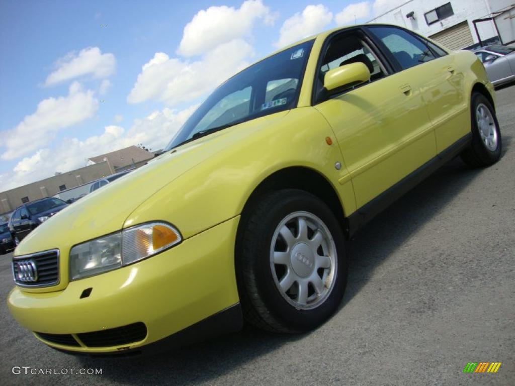 1997 A4 1.8T quattro Sedan - Brilliant Yellow / Black photo #1