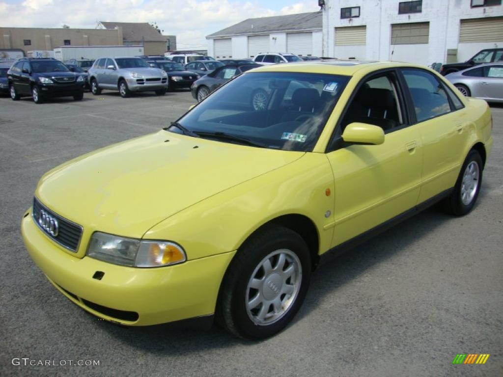 1997 A4 1.8T quattro Sedan - Brilliant Yellow / Black photo #2