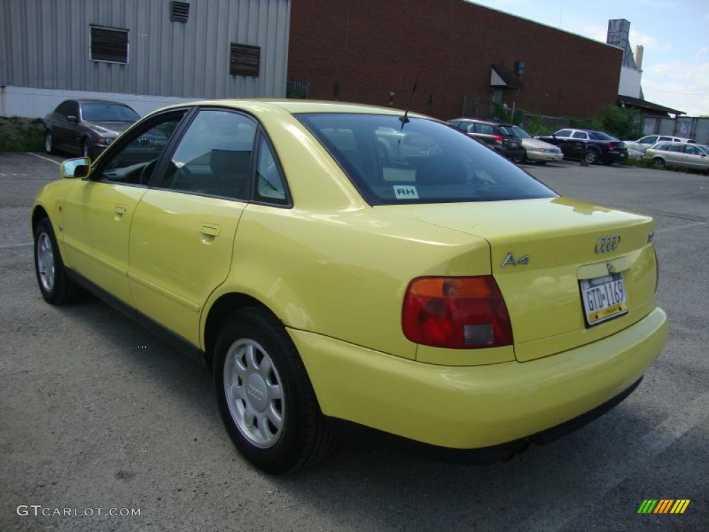 1997 A4 1.8T quattro Sedan - Brilliant Yellow / Black photo #10