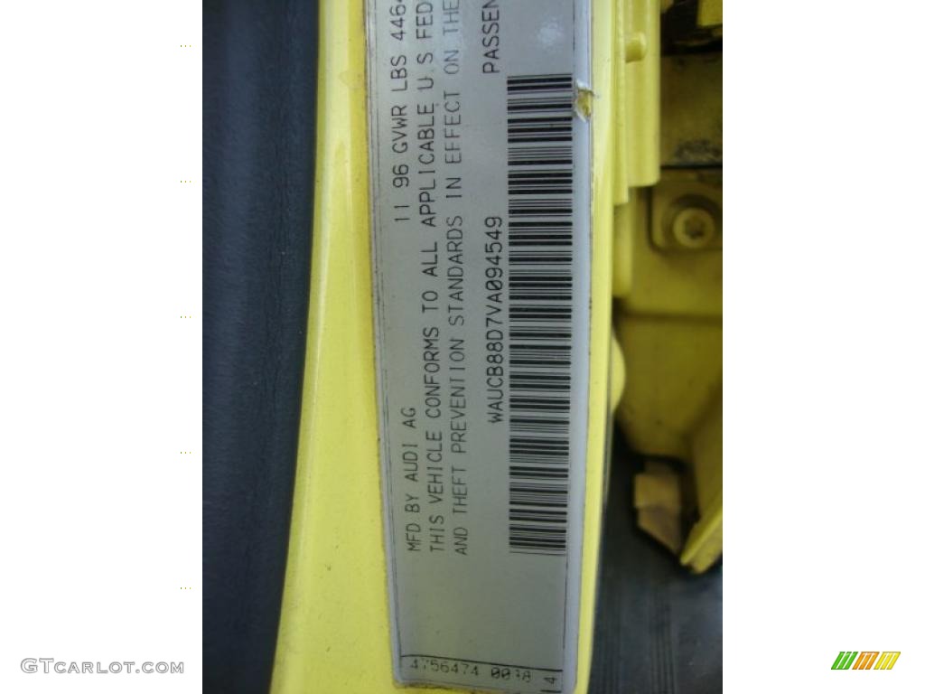 1997 A4 1.8T quattro Sedan - Brilliant Yellow / Black photo #49