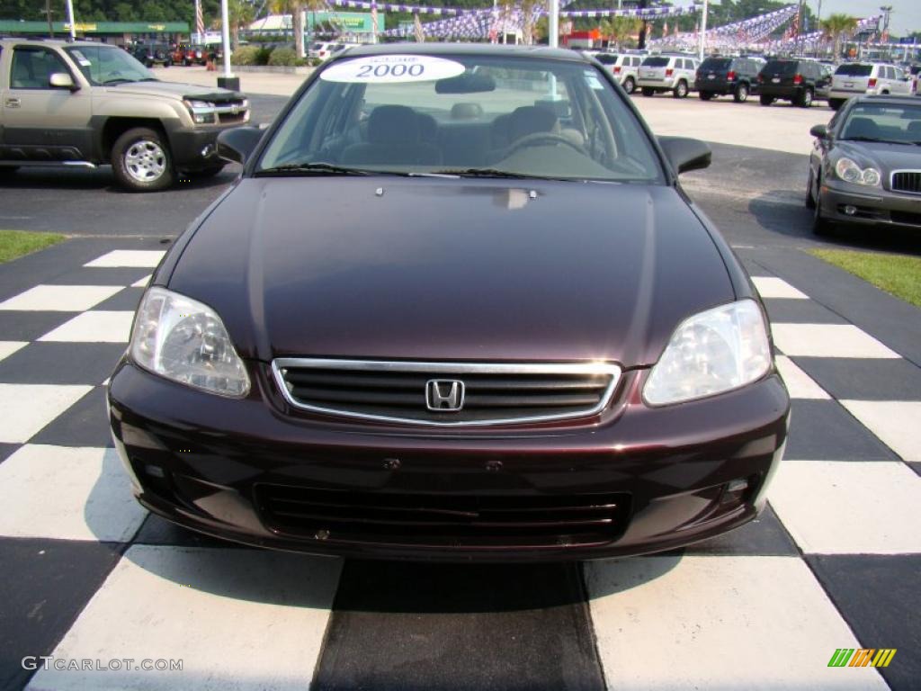2000 Civic LX Sedan - Vintage Plum / Beige photo #4