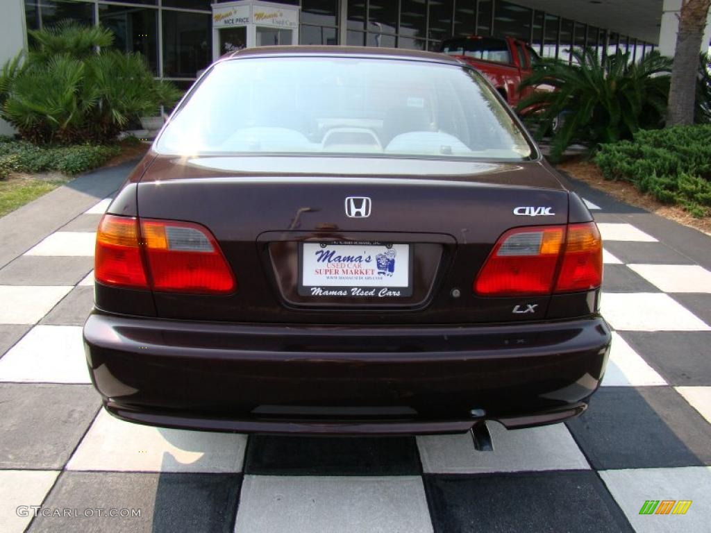 2000 Civic LX Sedan - Vintage Plum / Beige photo #8