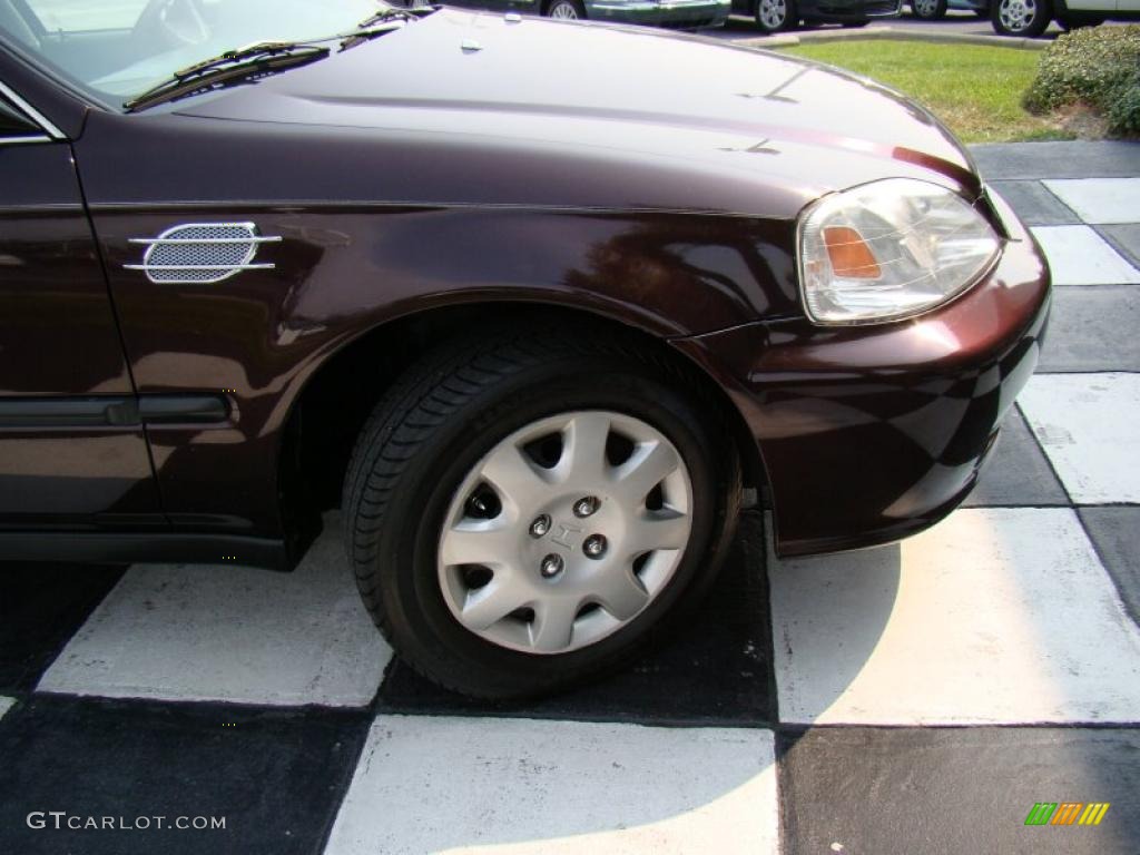 2000 Civic LX Sedan - Vintage Plum / Beige photo #20