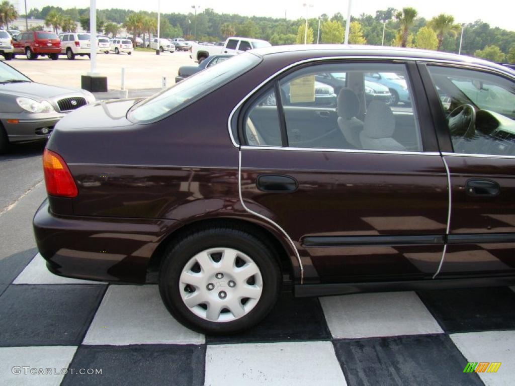 2000 Civic LX Sedan - Vintage Plum / Beige photo #23