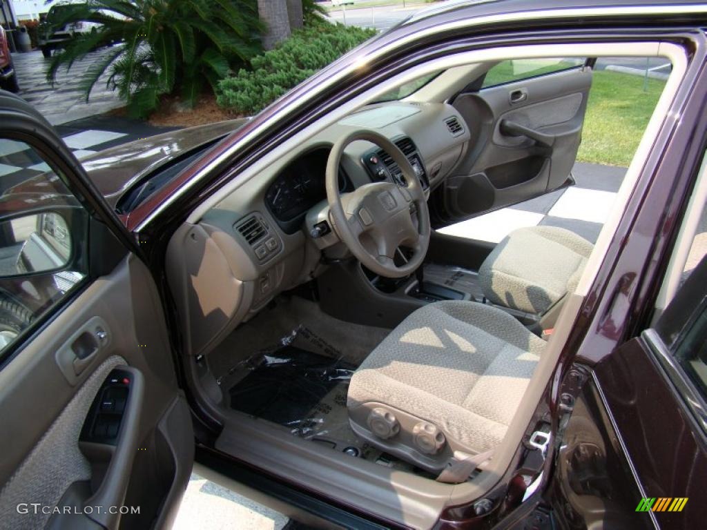 2000 Civic LX Sedan - Vintage Plum / Beige photo #24