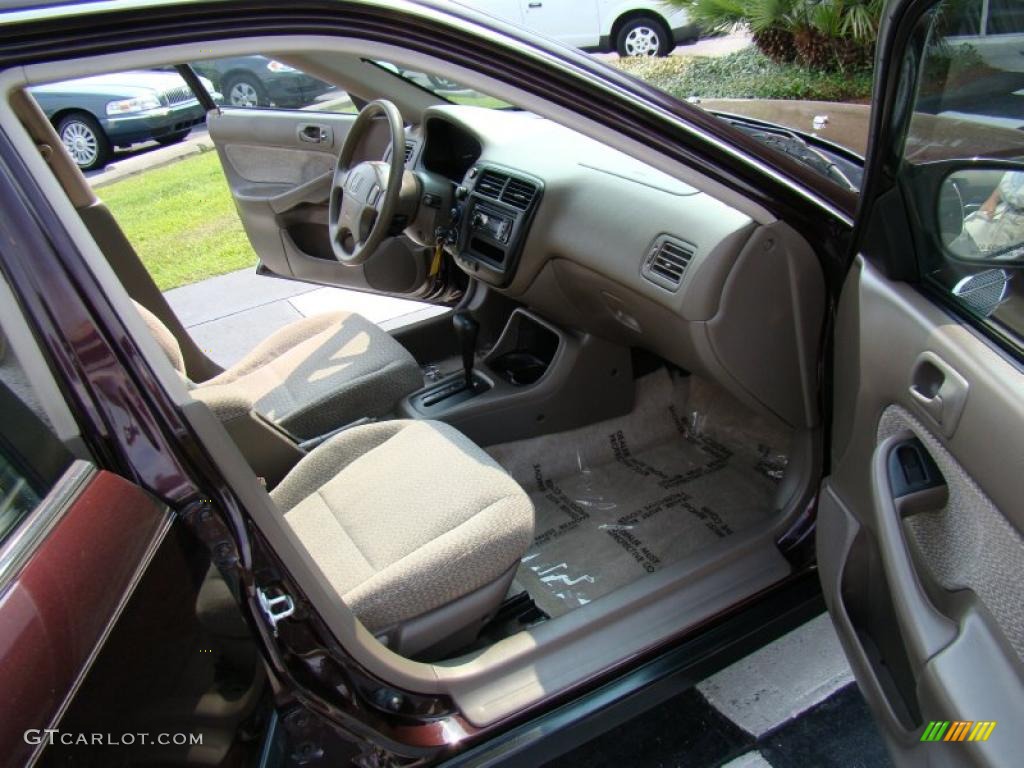 2000 Civic LX Sedan - Vintage Plum / Beige photo #26