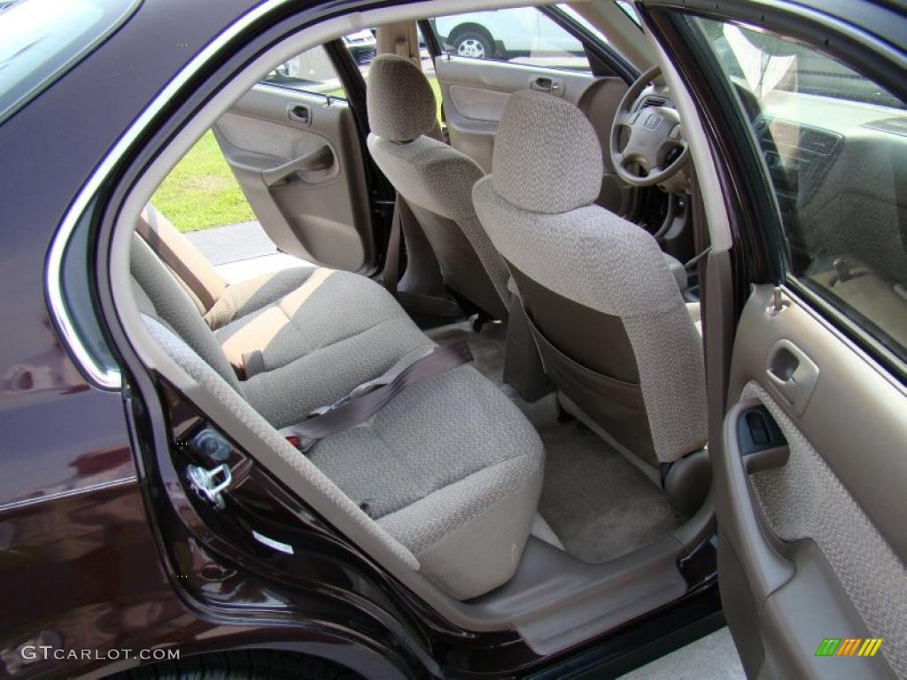 2000 Civic LX Sedan - Vintage Plum / Beige photo #27