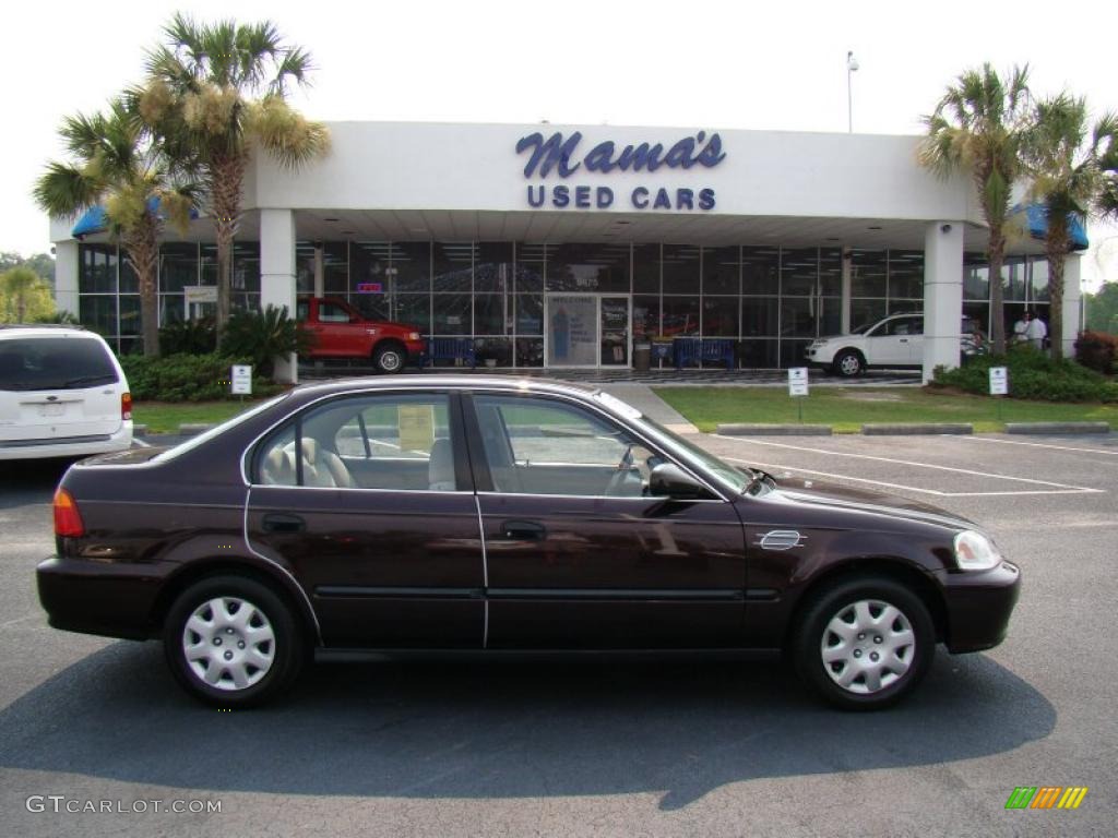 2000 Civic LX Sedan - Vintage Plum / Beige photo #32