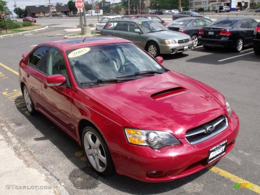 2005 Legacy 2.5 GT Limited Sedan - Garnet Red Pearl / Taupe photo #6