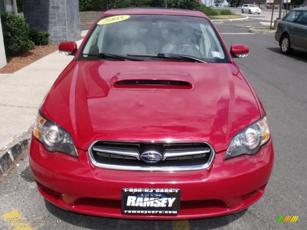 2005 Legacy 2.5 GT Limited Sedan - Garnet Red Pearl / Taupe photo #7