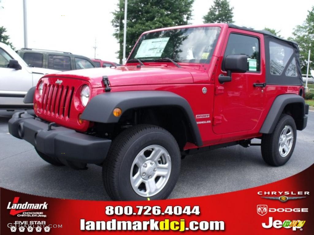 2010 Wrangler Sport 4x4 - Flame Red / Dark Slate Gray/Medium Slate Gray photo #1