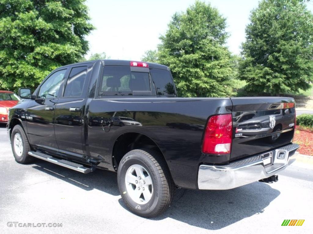 2010 Ram 1500 SLT Quad Cab 4x4 - Brilliant Black Crystal Pearl / Dark Slate/Medium Graystone photo #2