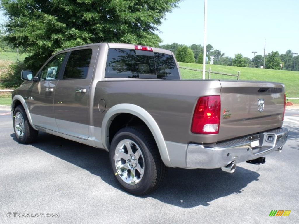 2010 Ram 1500 Laramie Crew Cab - Austin Tan Pearl / Light Pebble Beige/Bark Brown photo #2