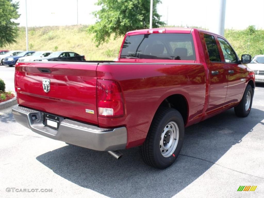 2010 Ram 1500 ST Quad Cab - Inferno Red Crystal Pearl / Dark Slate/Medium Graystone photo #3