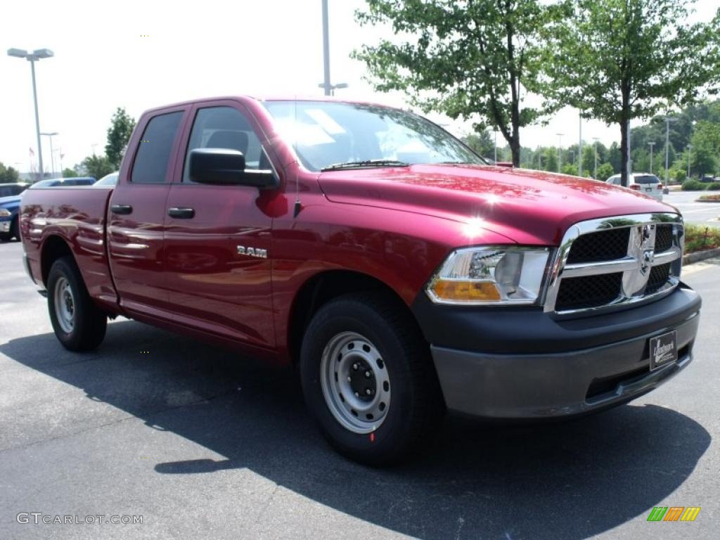 2010 Ram 1500 ST Quad Cab - Inferno Red Crystal Pearl / Dark Slate/Medium Graystone photo #4