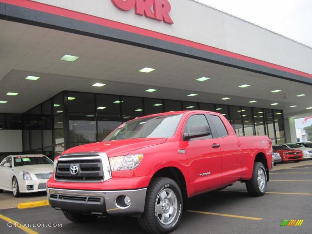 2010 Tundra TRD Double Cab 4x4 - Radiant Red / Sand Beige photo #1