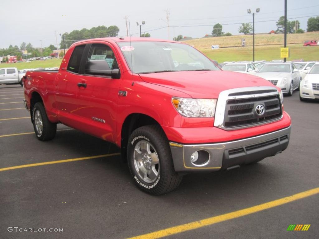 2010 Tundra TRD Double Cab 4x4 - Radiant Red / Sand Beige photo #2