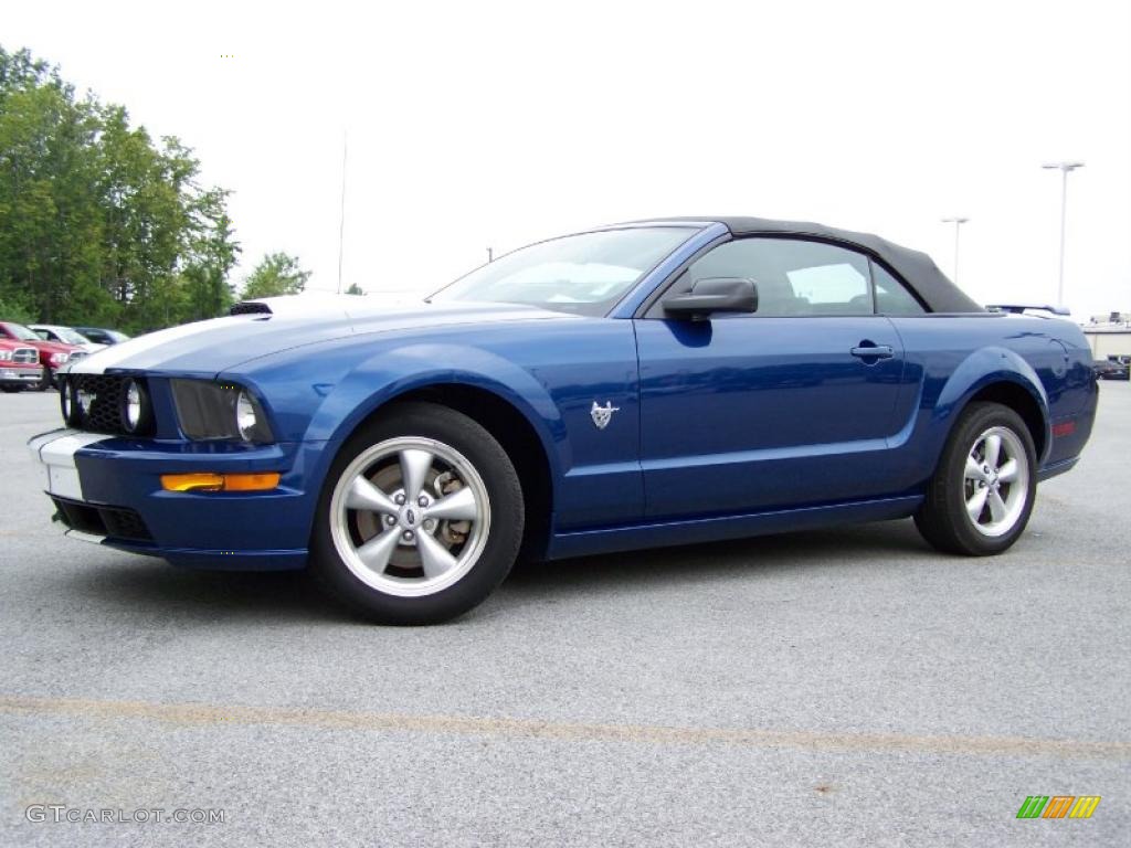 2009 Mustang GT Premium Convertible - Vista Blue Metallic / Dark Charcoal photo #9