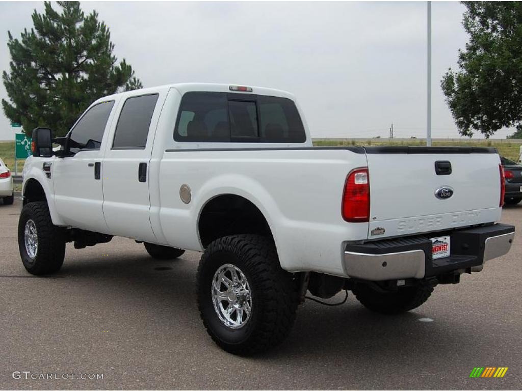 2008 F350 Super Duty Lariat Crew Cab 4x4 - Oxford White / Camel photo #7