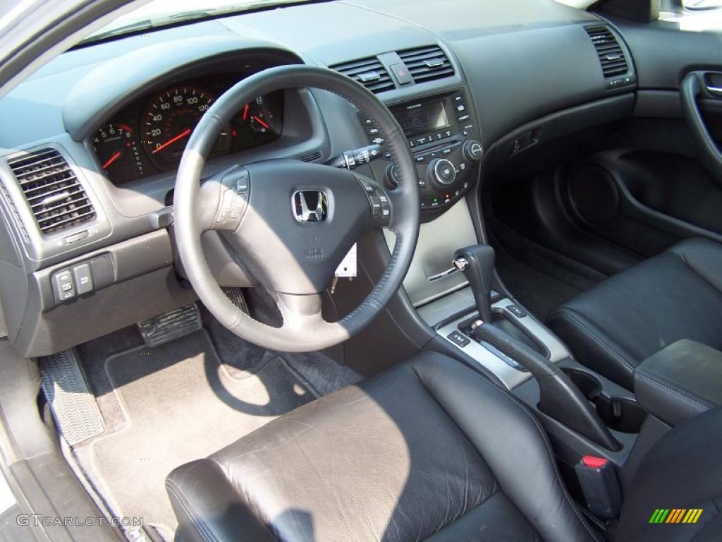 2003 Accord EX V6 Coupe - Satin Silver Metallic / Black photo #9